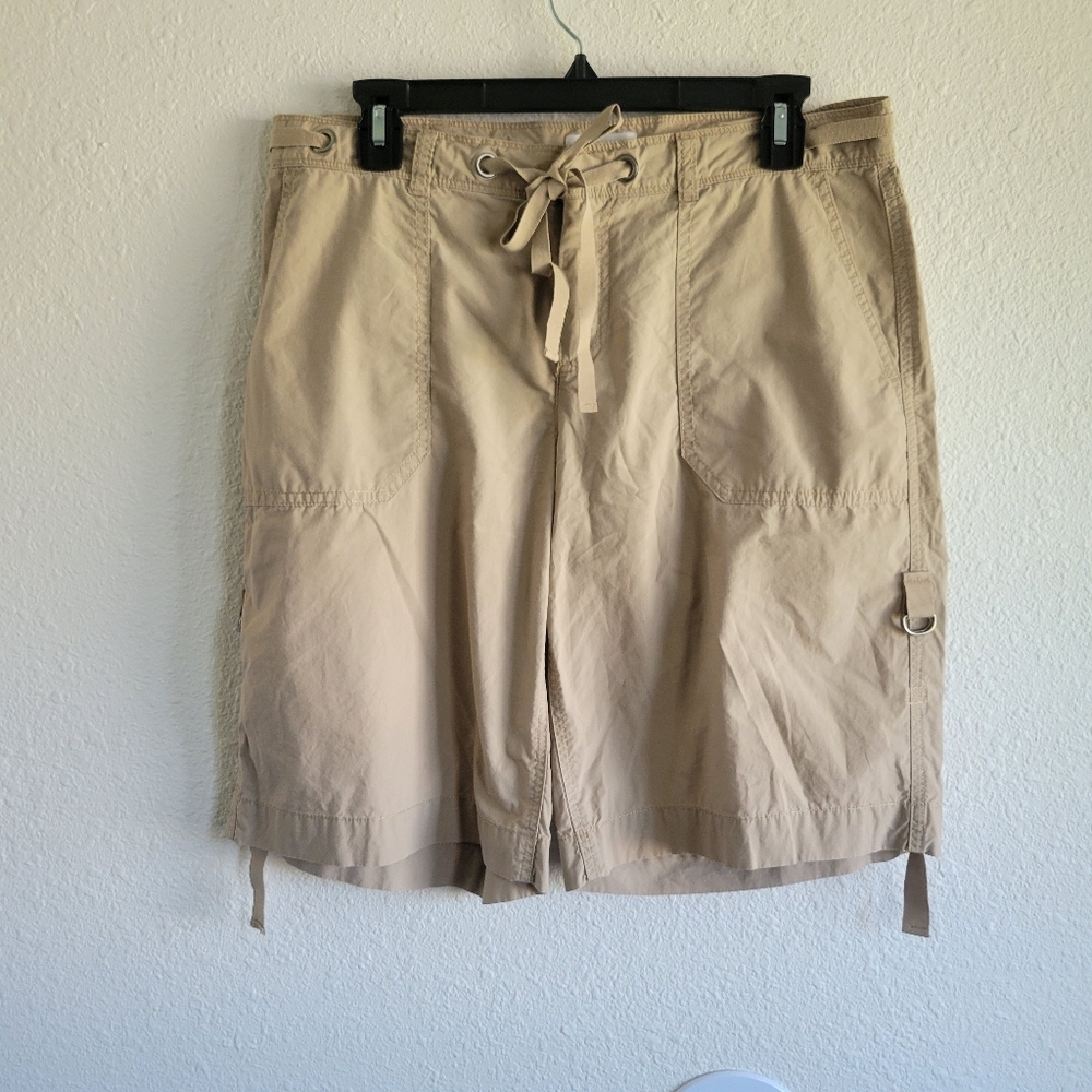 Calvin Klein Riley Khaki Tan Cargo Athletic Shorts Womens Size 10